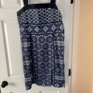 Tory Burch White and Gray Patterned Dress